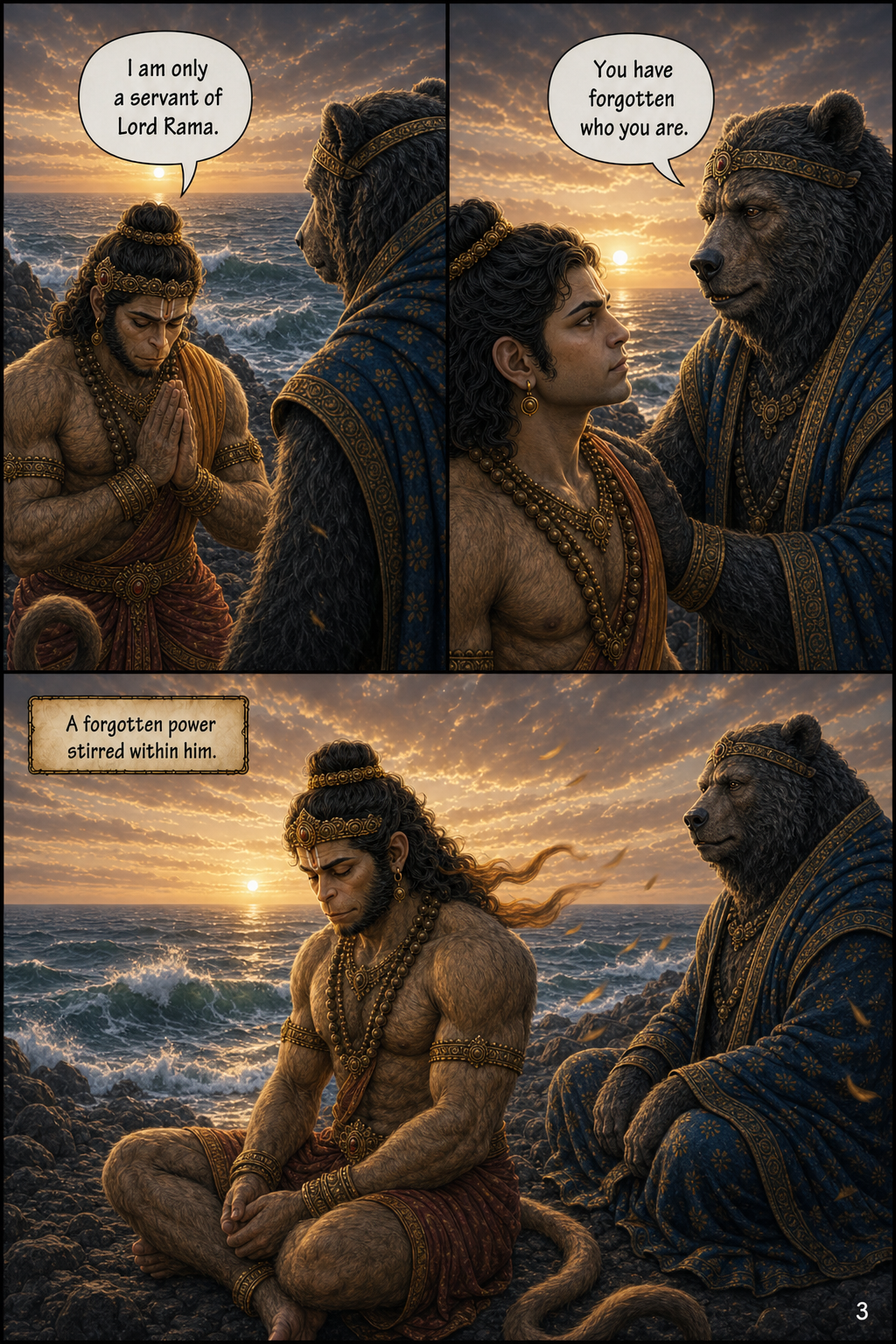 Hanuman ji and Jambant in a final page from Sunderkand